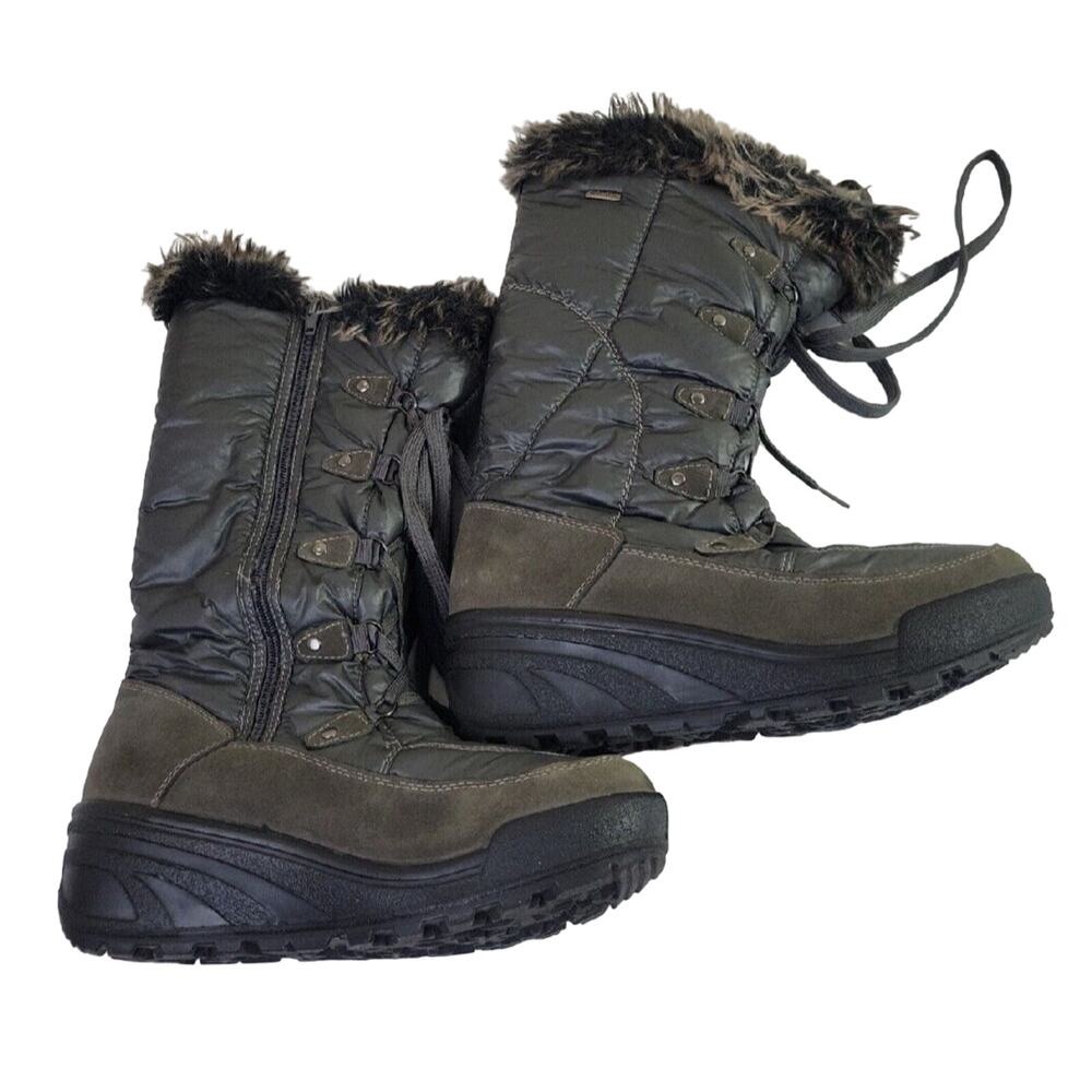 Alpi-Tex Spring Step Flexus Gray Faux Fur Waterproof Snow Boots Women's‎ Sz 40